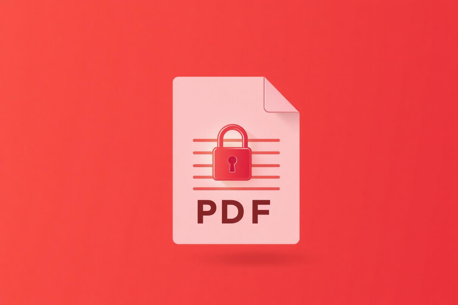 How to unlock a PDF file on Windows — illustration of a PDF document with an open padlock